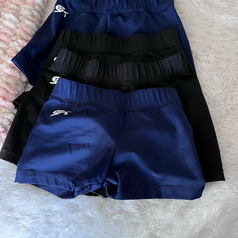 GK gymnastics shorts. Set of four